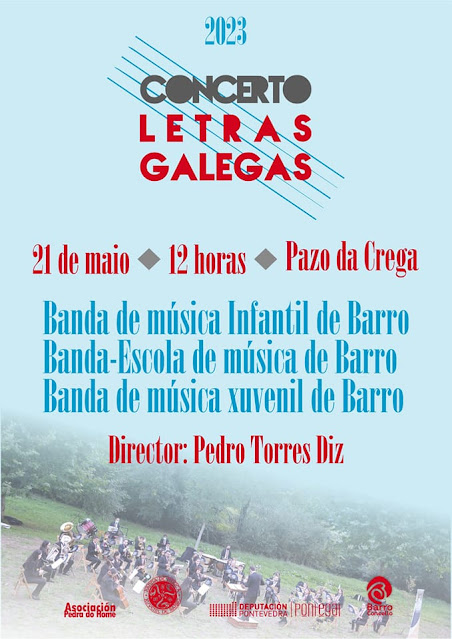 21 de Maio, 12 horas, no Pazo da Crega: Concerto das Letras Galegas 2023