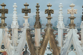 Marble renovation rooftop Duomo Cathedral Milan, Italy