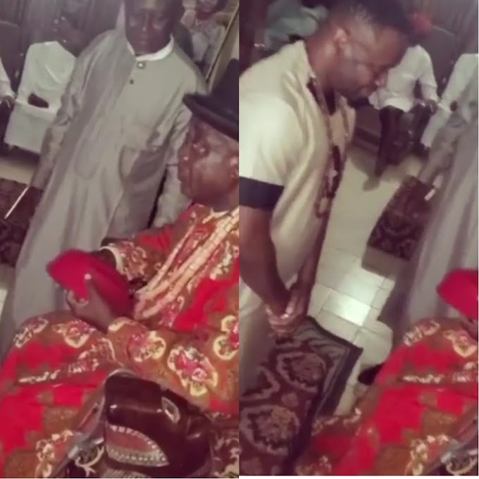 “I Will Never Sleep On The Floor For Any Human!” – Nigerians React To Video Of Zubby Michael Kneeling Down To Greet A King