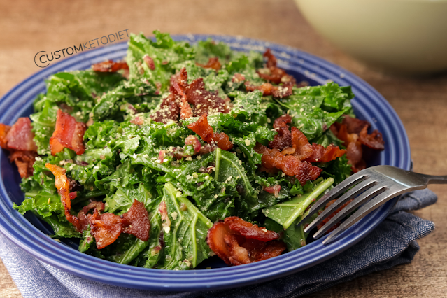 Warm Keto Kale Salad in Bacon Vinaigrette Recipe