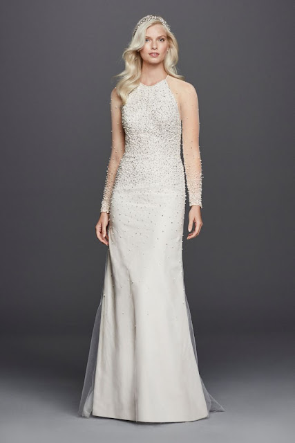 illusion-high-neck-long-sleeve-beaded-floor-length-wedding-dress