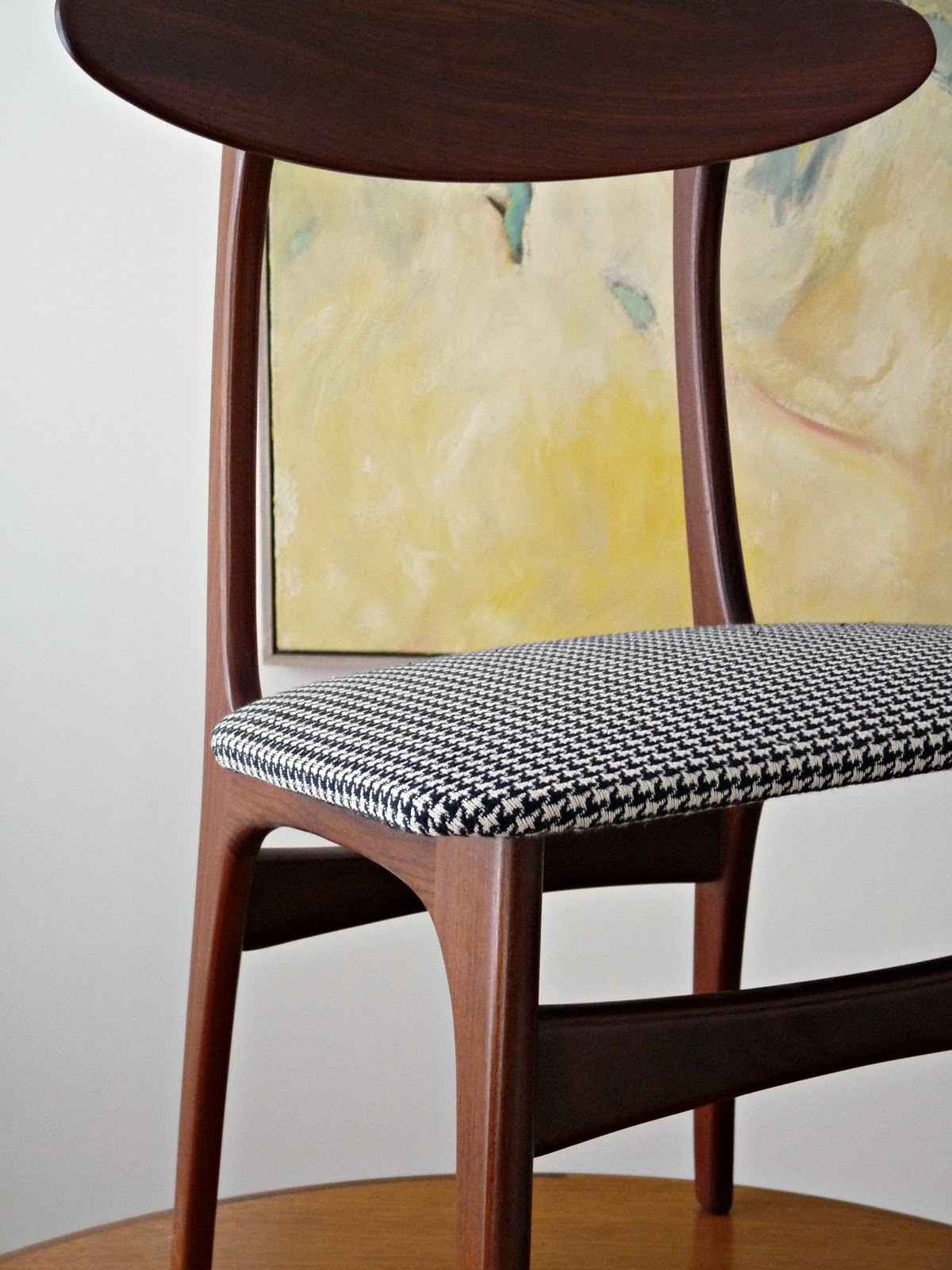 How To Reupholster Dining Chairs DIY Houndstooth Upholstered