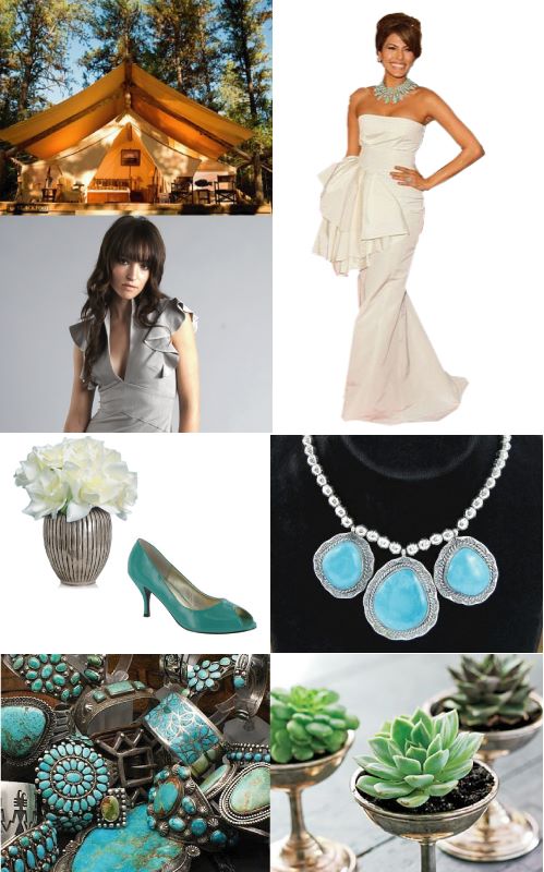 and use antique silver vases for your centerpieces Southwestern Turquoise 