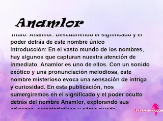 significado del nombre Anamlor