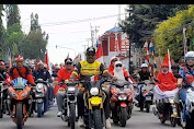 Touring Merah Putih, Ratusan Bikers Semarakan Hut RI ke-77 Keliling Kota Nabire.