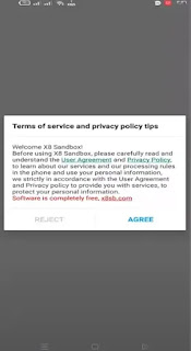 الموافقة علي سياسة استخدام برنامج x8 sandbox