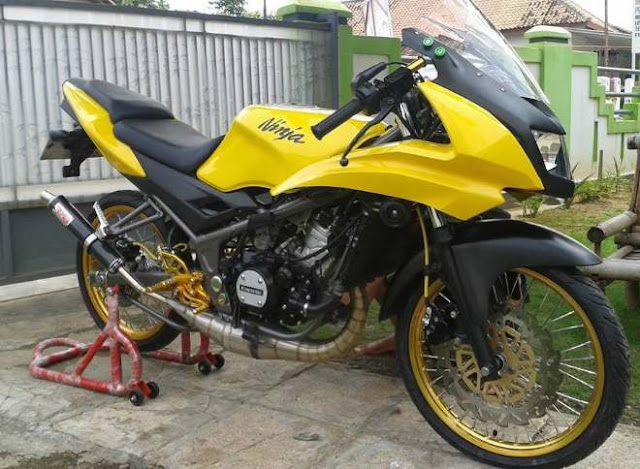 Modifikasi Motor Ninja RR 2 Tak Kuning