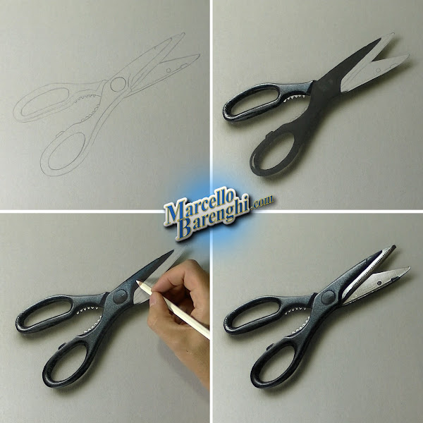 Drawing black scissors - Marcello Barenghi