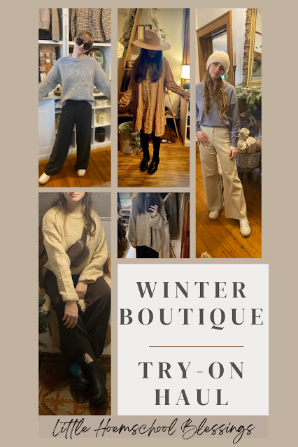 designer boutique outfits winter try-on