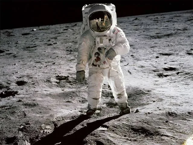 What happened when Neil Armstrong first set foot on the moon