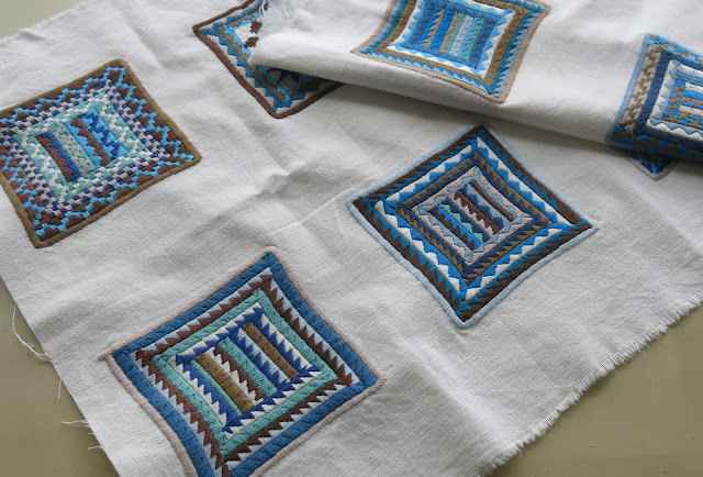 Squares embroidered in Afghanistan as part of DAI projects