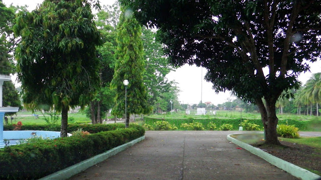 exiting the garden and compound of the municipal building of Tomas Oppus, Southern Leyte
