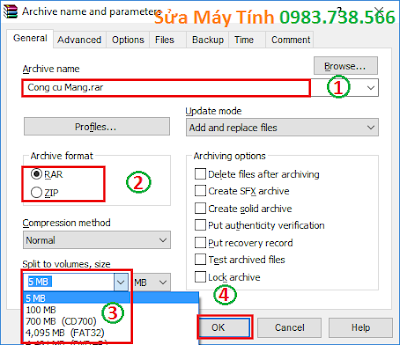 Chia nhỏ file rar - H02