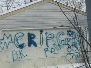 Urban street gang graffiti