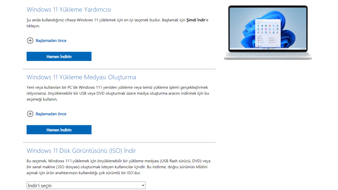 Windows 11 Yükseltme Sayfası