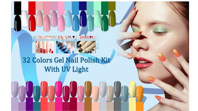 JODSONE Gel Nail Polish Kit with U V Light 32 Colors Gel Polish Nail Kit