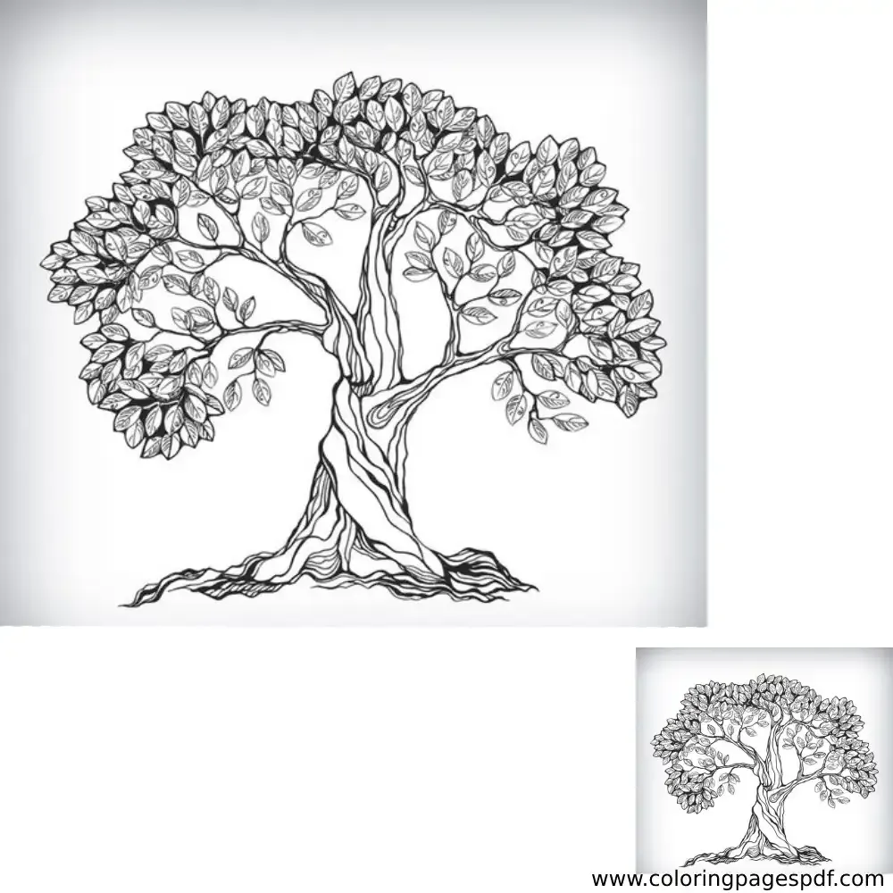 Coloring Page Of An Old Tree