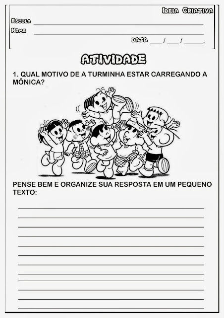 Produção de texto turma da mônica