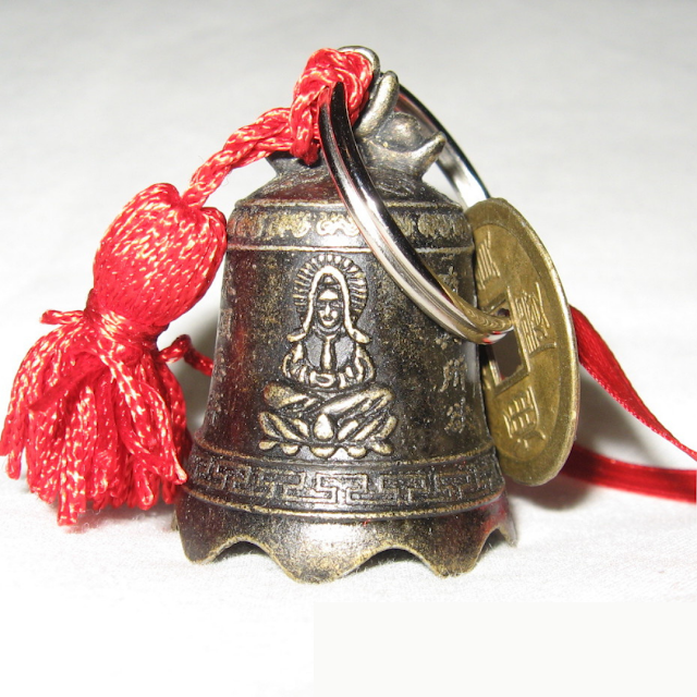 Feng Shui Doorknob Wealth Bell, Front Door Feng Shui Bell, Feng Shui Bells, Entrance Feng Shui Coins at Front Door