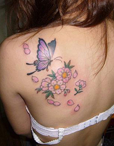 Butterfly and Flower Tattoo Designs for Women
