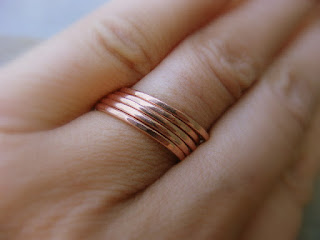 hand forged copper stacking rings