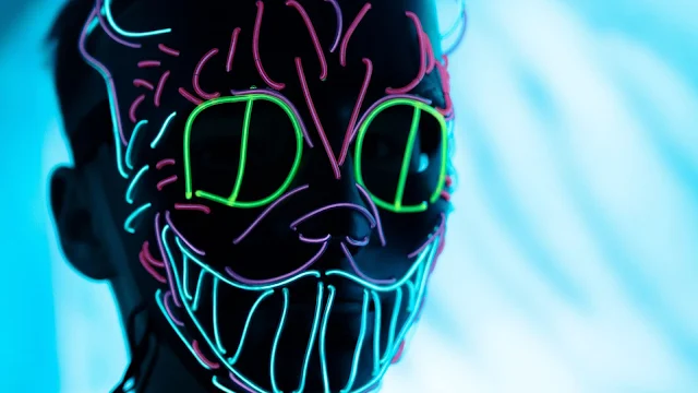 Anonymous Neon Mask Guy Wallpaper