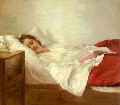 Sleeping Woman painting Carl Vilhelm Holsoe