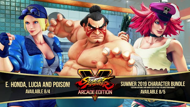 Street Fighter V: Arcade Edition Adicionará E. Honda, Lucia, e Poison em 4 de Agosto