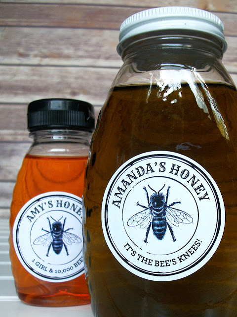 Custom Black & White Seal Honey Jar Labels