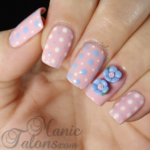 Dots and Roses Manicure