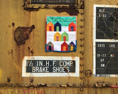 FunThreads Designs house on train