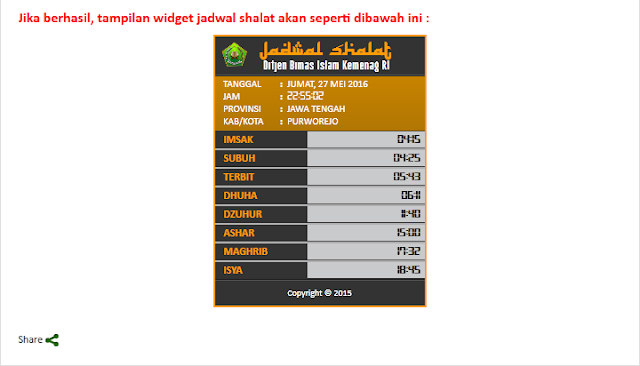 cara menambahkan widget jadwal imsakiyah di blog