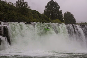 Jeff Colgrove dialing the sub 20 line, chris Baer, New Zealand, Maruia Falls, kayaker