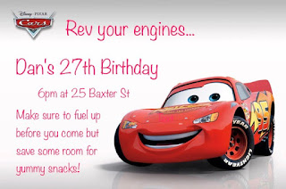 pixar cars 3 party  invite 