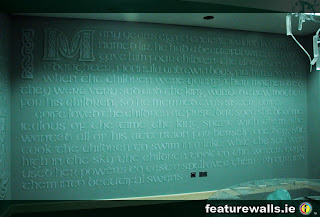 LIR 4 LIR ROOM HAND PAINTED CELTIC TEXT BY IRISH MURAL SPECIALISTS FEATUREWALLS.IE