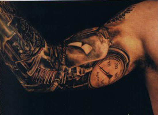 bio mechanical tattoos. Dark Biomechanical Tattoo