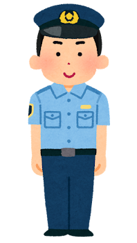 警察官のイラスト（シャツ・若い男性）