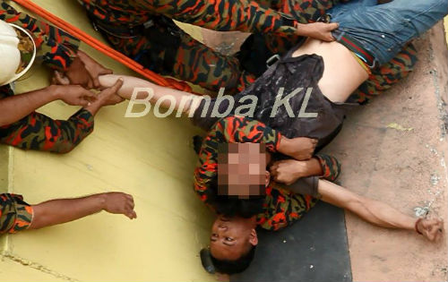 Bomba Selamatkan Lelaki Cuba Bunuh Diri di Flat Sri Sarawak,KL