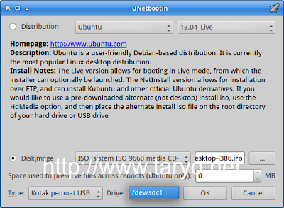  ialah perangkat untuk  menciptakan sistem Live USB Membuat Media Installer Ubuntu Di Flashdisk Dengan Unetbootin