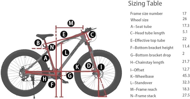 Outroad Fat Tire Front Suspension Mountain Bike