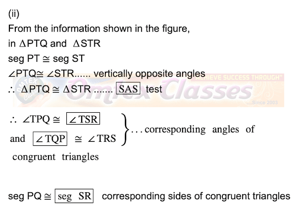 Chapter 3 - Triangles Mathematics Part II Solutions for Class 9 Math PRACTICE SET 3.2