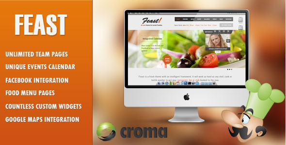 Feast - Facebook Fanpage & WordPress theme - Restaurants & Cafes Entertainment