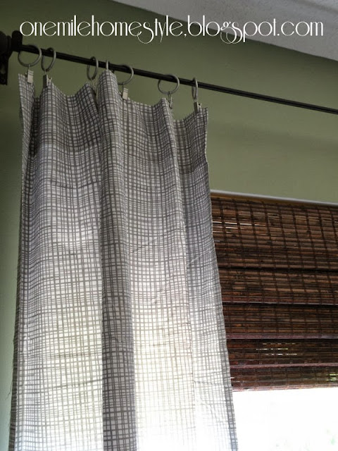 No sew curtains from a bedsheet - gray curtains