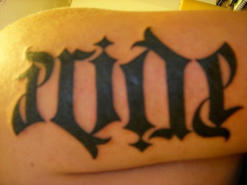 Bold ambigram tattoo design.