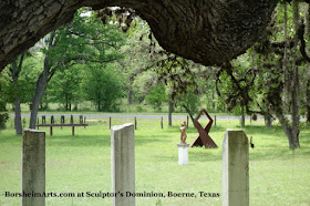 Gemini bronze sculpture on exhibit in ranch in Boerne Texas Sculptors Dominion Barrera Family