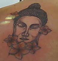 Flower and Buddha Tattoo Designs