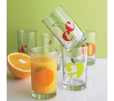 ("Squeeze" juice glasses, Crate and Barrel,