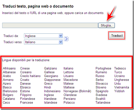 come fare traduzione automatica inglese italiano file testo computer