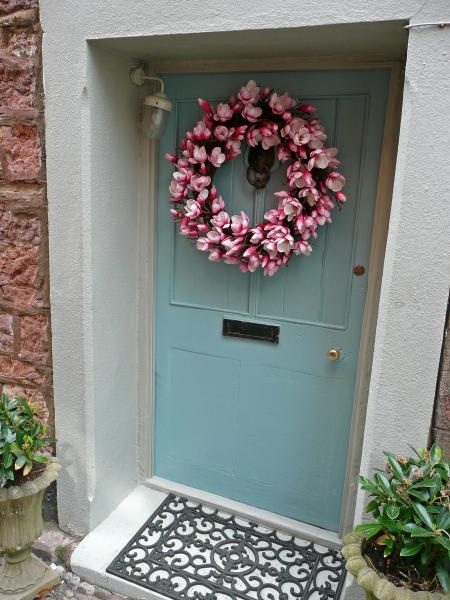Front door in Farrow and Ball Lulworth Blue