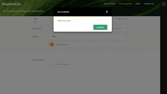 Cara Bayar Bil Astro Secara Online Menggunakan Maybank2u